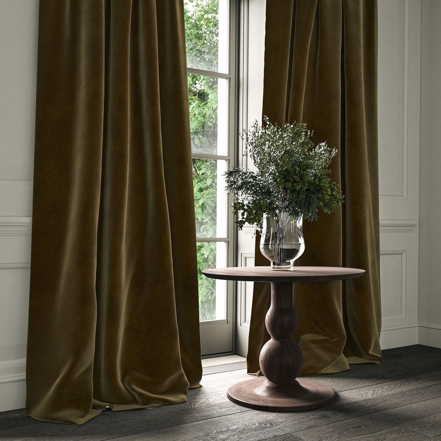Linwood Omega Umber CFR Made to Measure Curtains