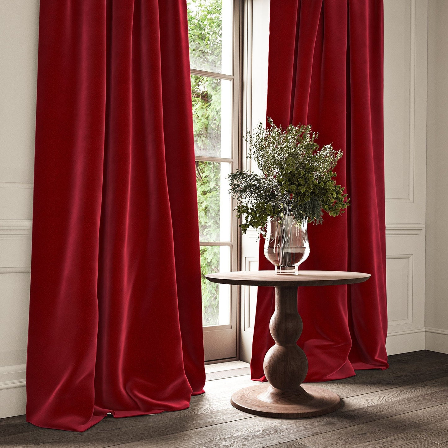 Linwood Omega Vermillion CFR Made to Measure Curtains