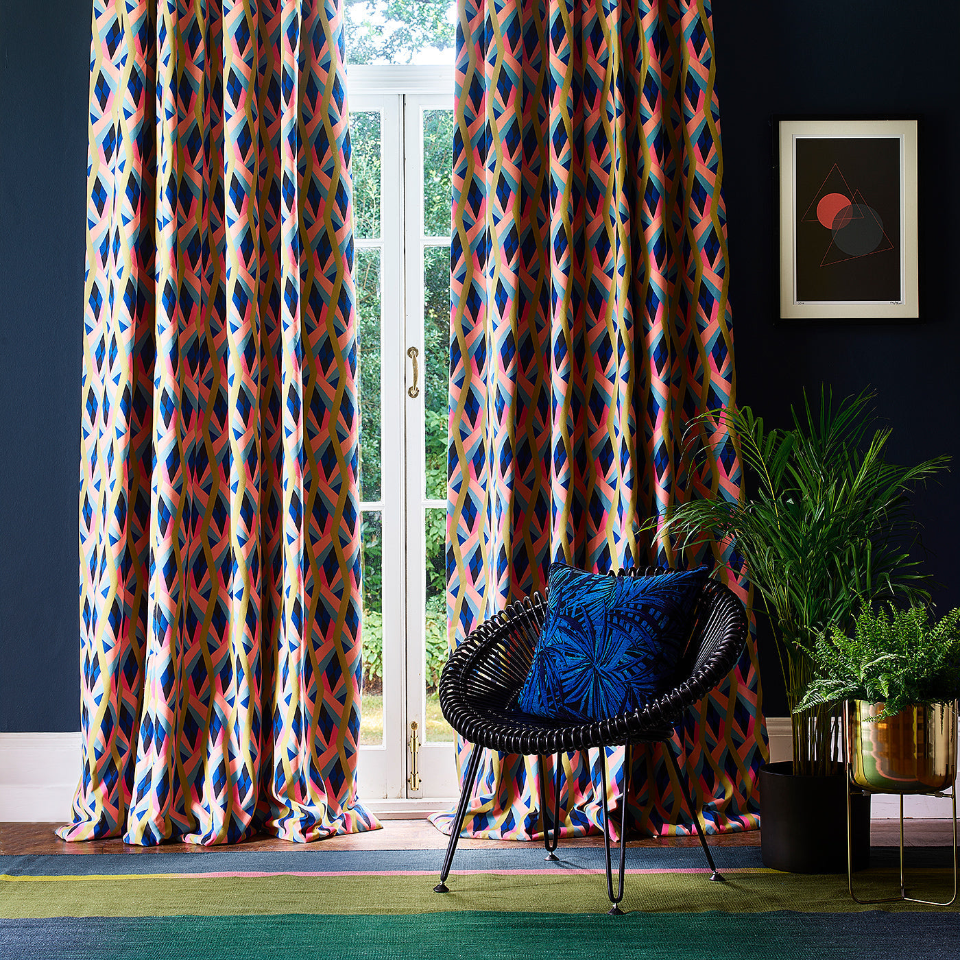 Linwood Neo Mustard FR Made to Measure Curtains