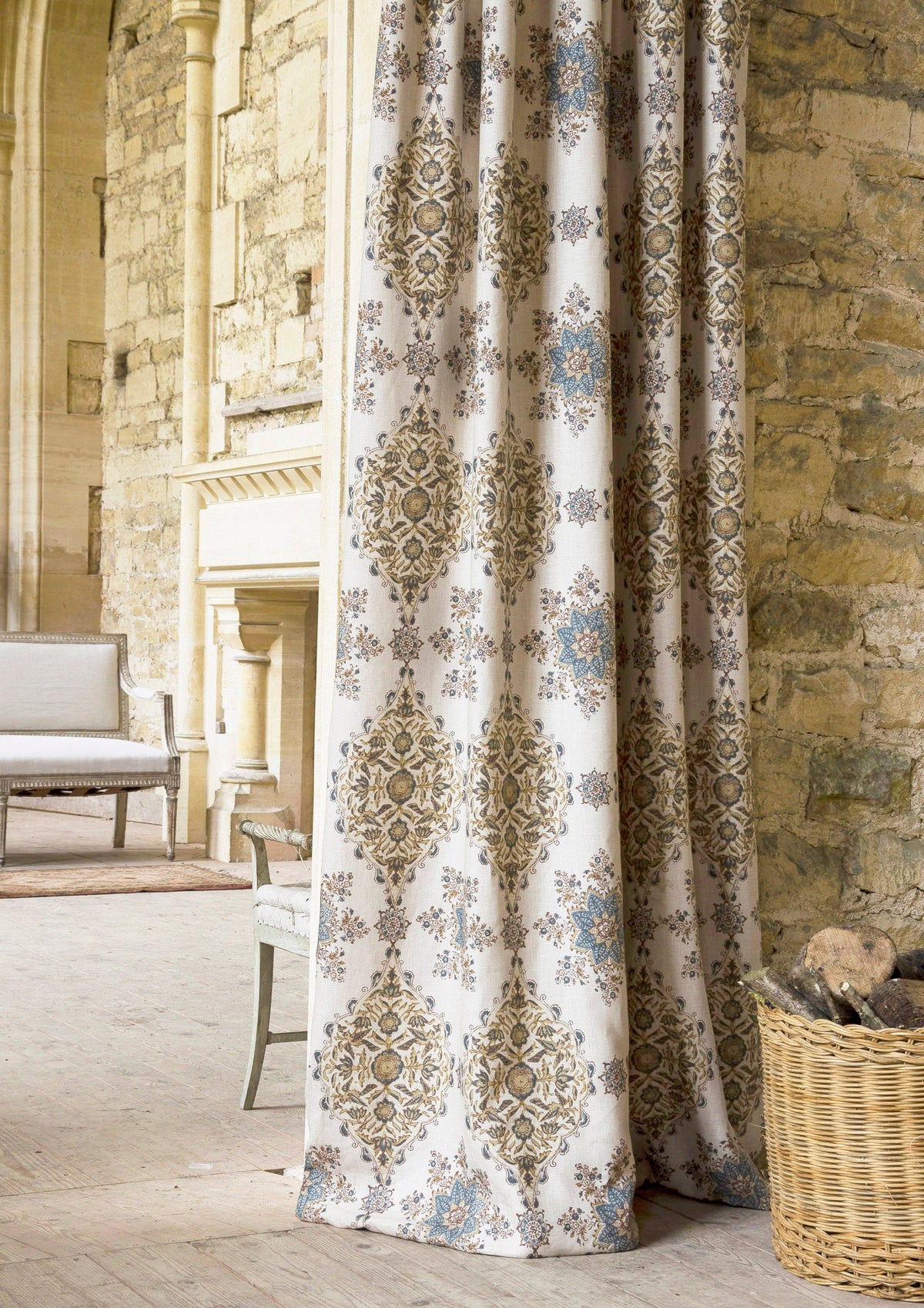 Lewis & Wood Pashmina Navy Ginger Made to Measure Curtains – lifestyle photograph