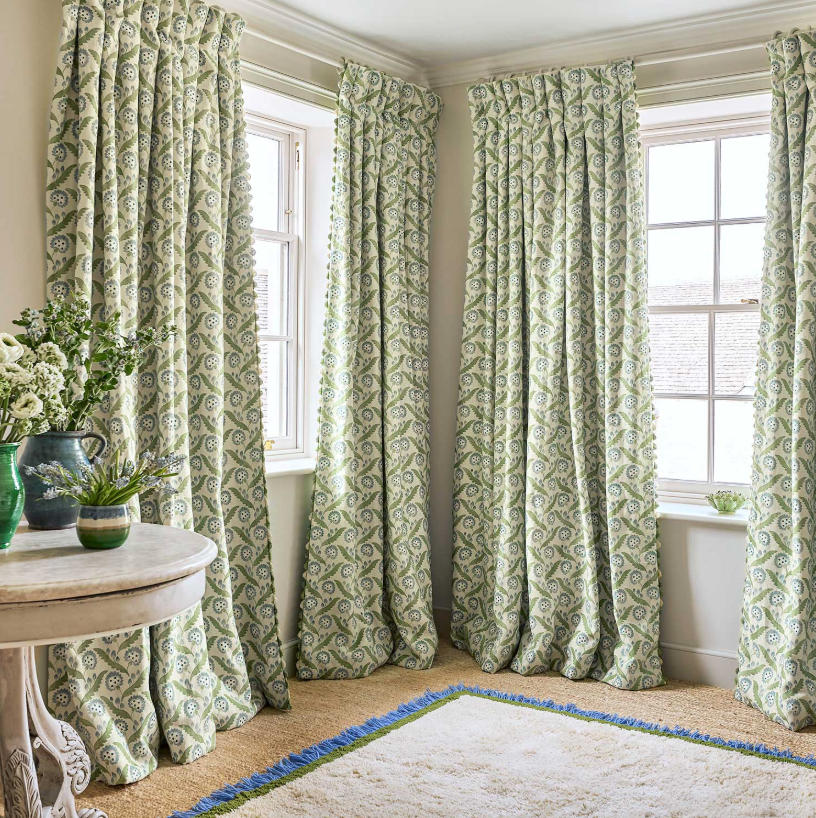 Pastoral - Polly, Flori Collection by Linwood linen curtains 