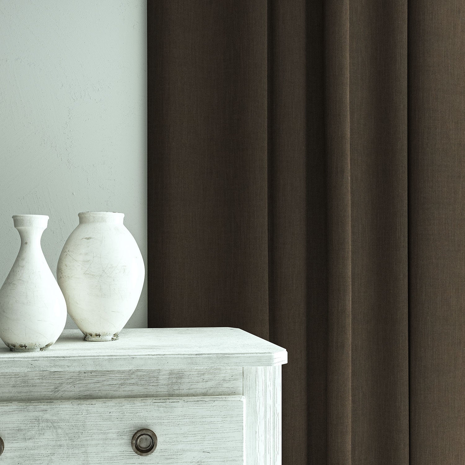 Linwood Pluto Dark Truffle FR Made to Measure Curtains