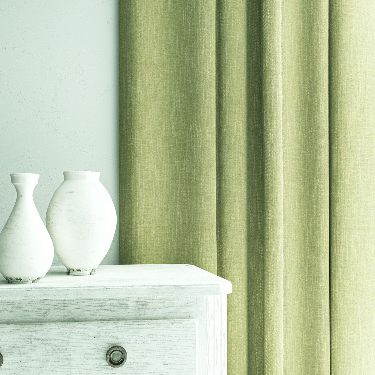 Linwood Pluto Frosted Green FR Made to Measure Curtains