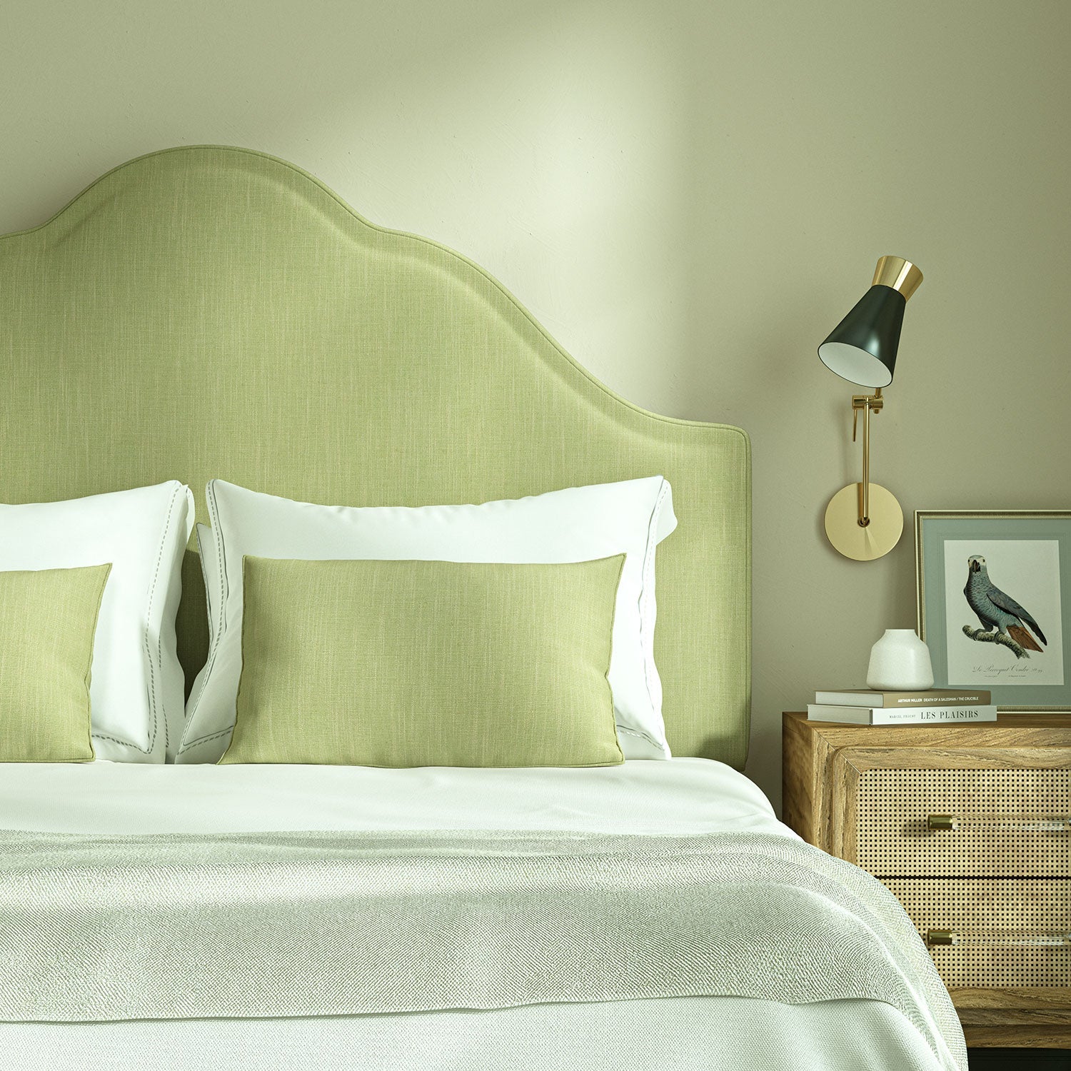 Linwood Pluto Frosted Green FR Made to Measure Curtains