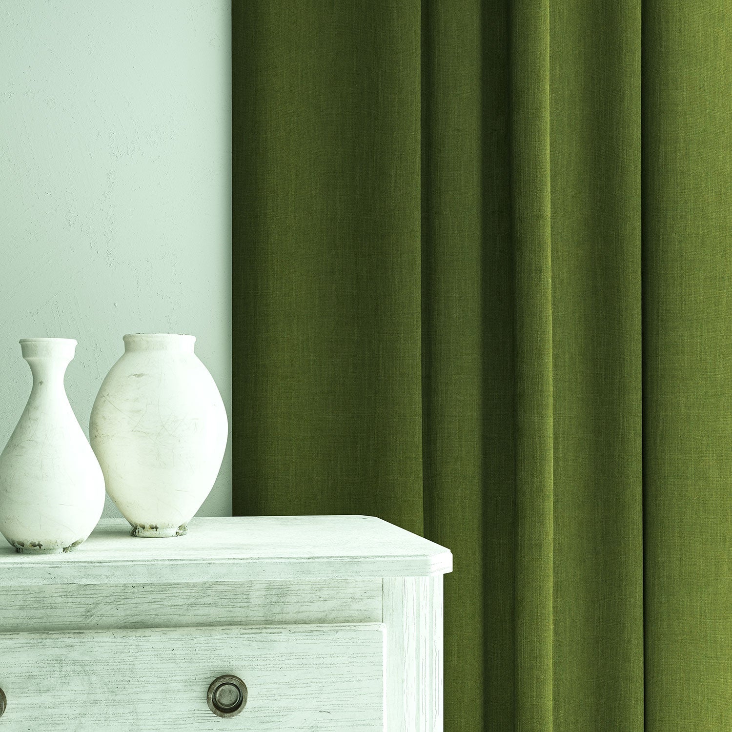 Linwood Pluto Moss FR Made to Measure Curtains