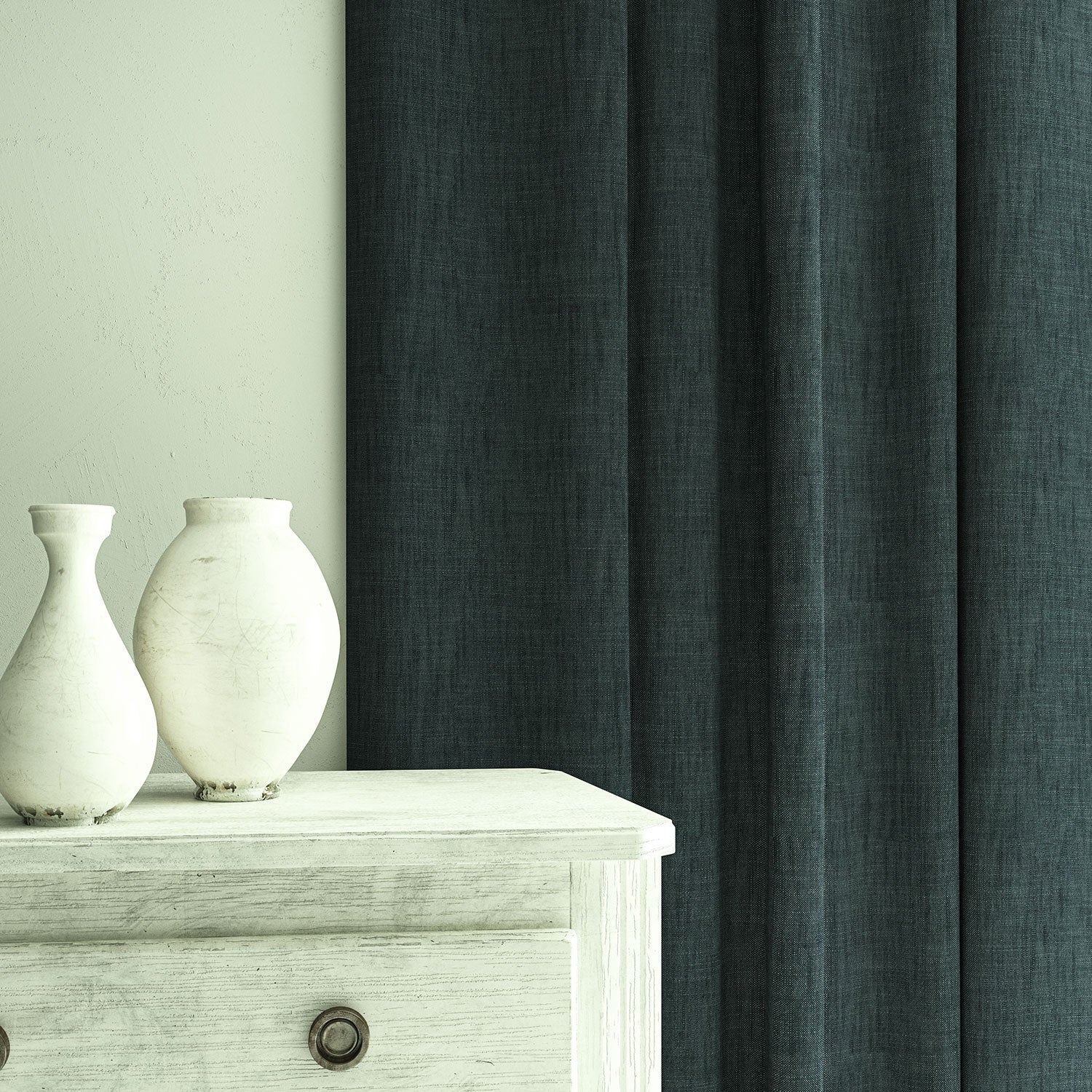 Linwood Pluto Navy FR Made to Measure Curtains