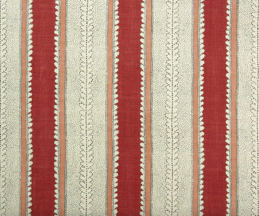 Pomegranate - Dimity Stripe Linen by Linwood fabric