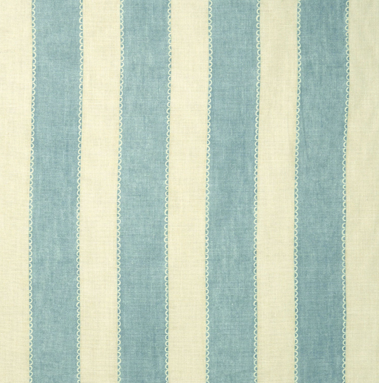 Powder Blue - Lola Stripe by Linwood - Curtains & Roman Blinds