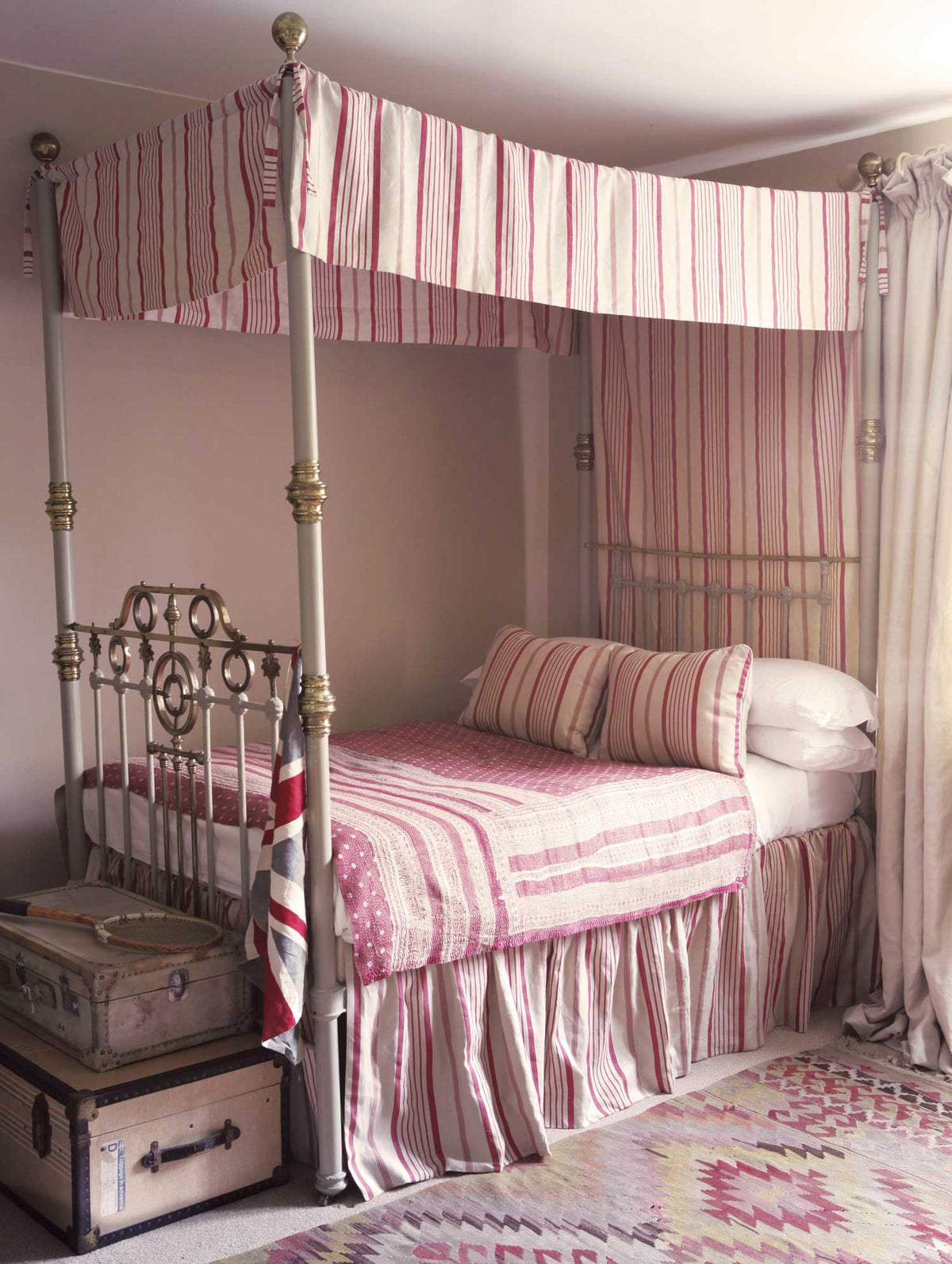 Kate Forman Red Ticking Made to Measure Curtains – image 4
