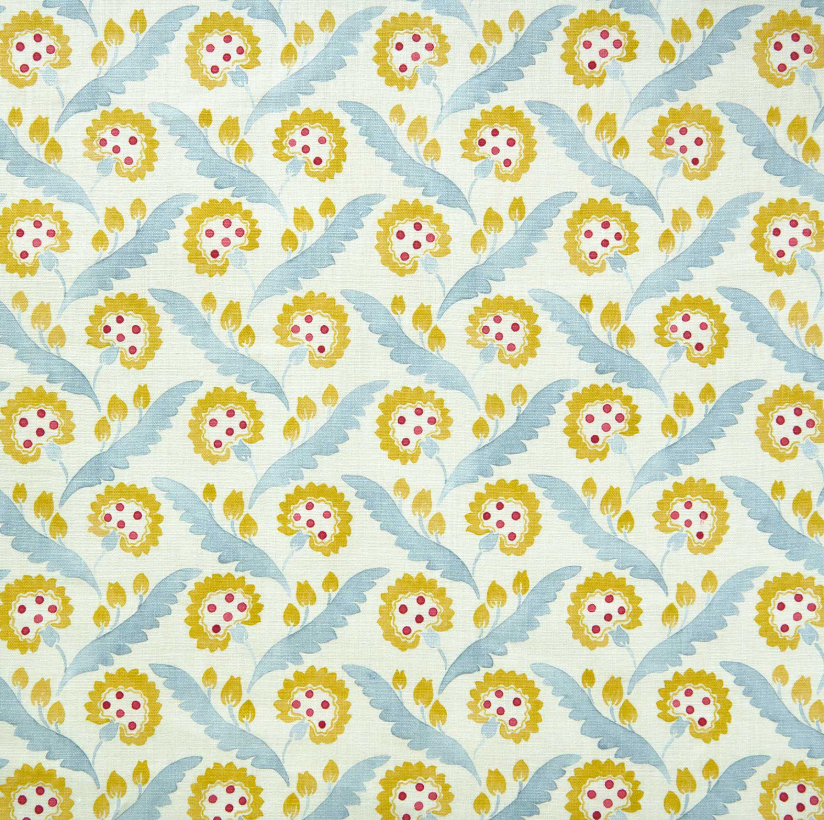 Rhubarb & Custard - Polly, Flori Collection by Linwood linen fabric