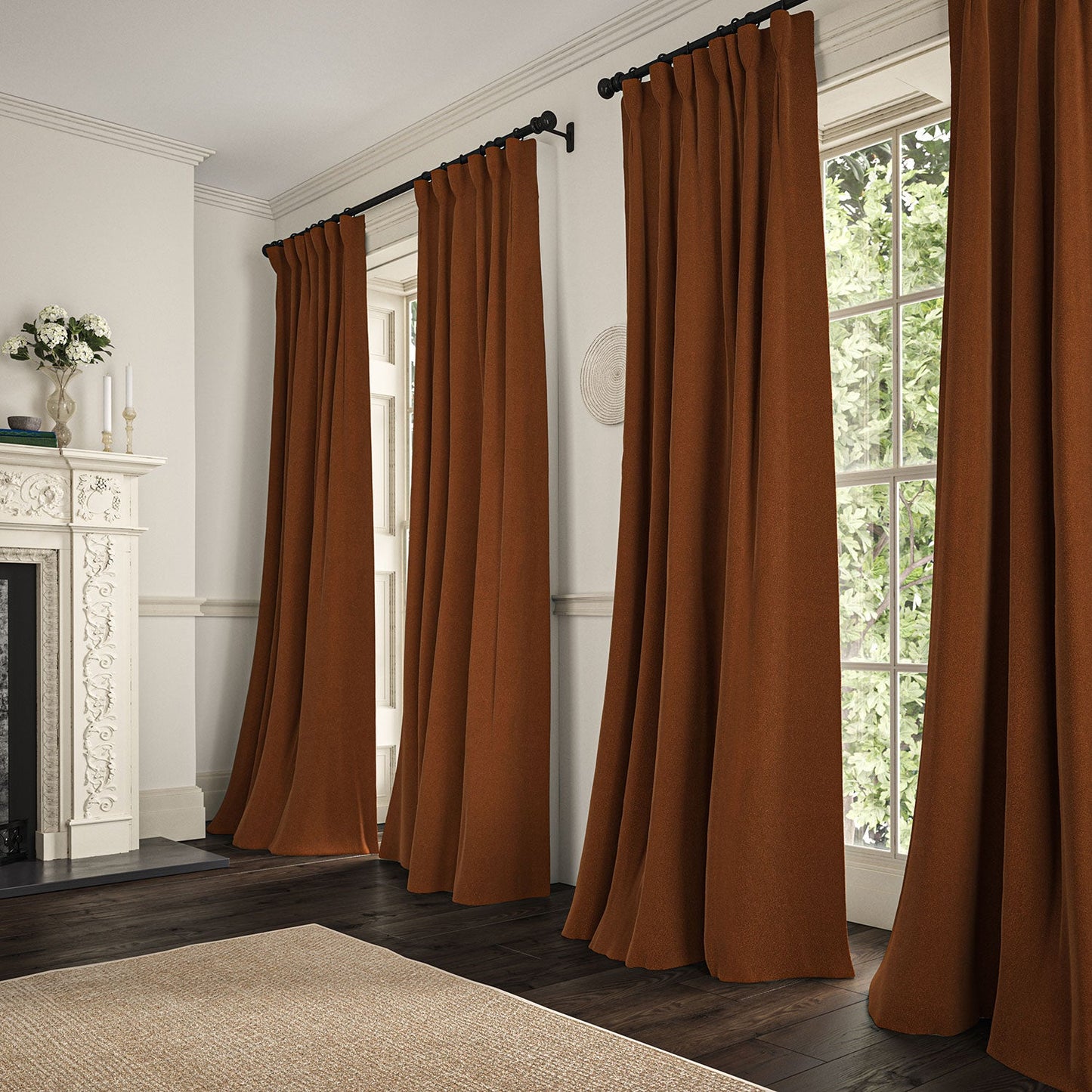 Linwood Romney Burnt Toffee FR Made to Measure Curtains