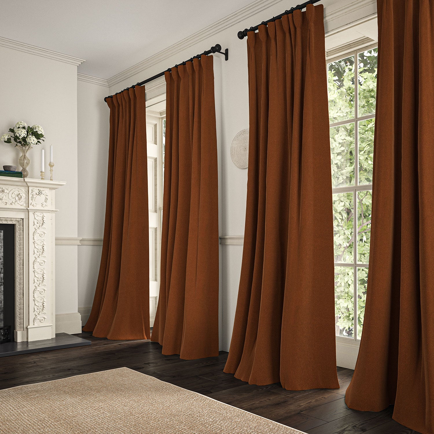 Linwood Romney Burnt Toffee FR Made to Measure Curtains