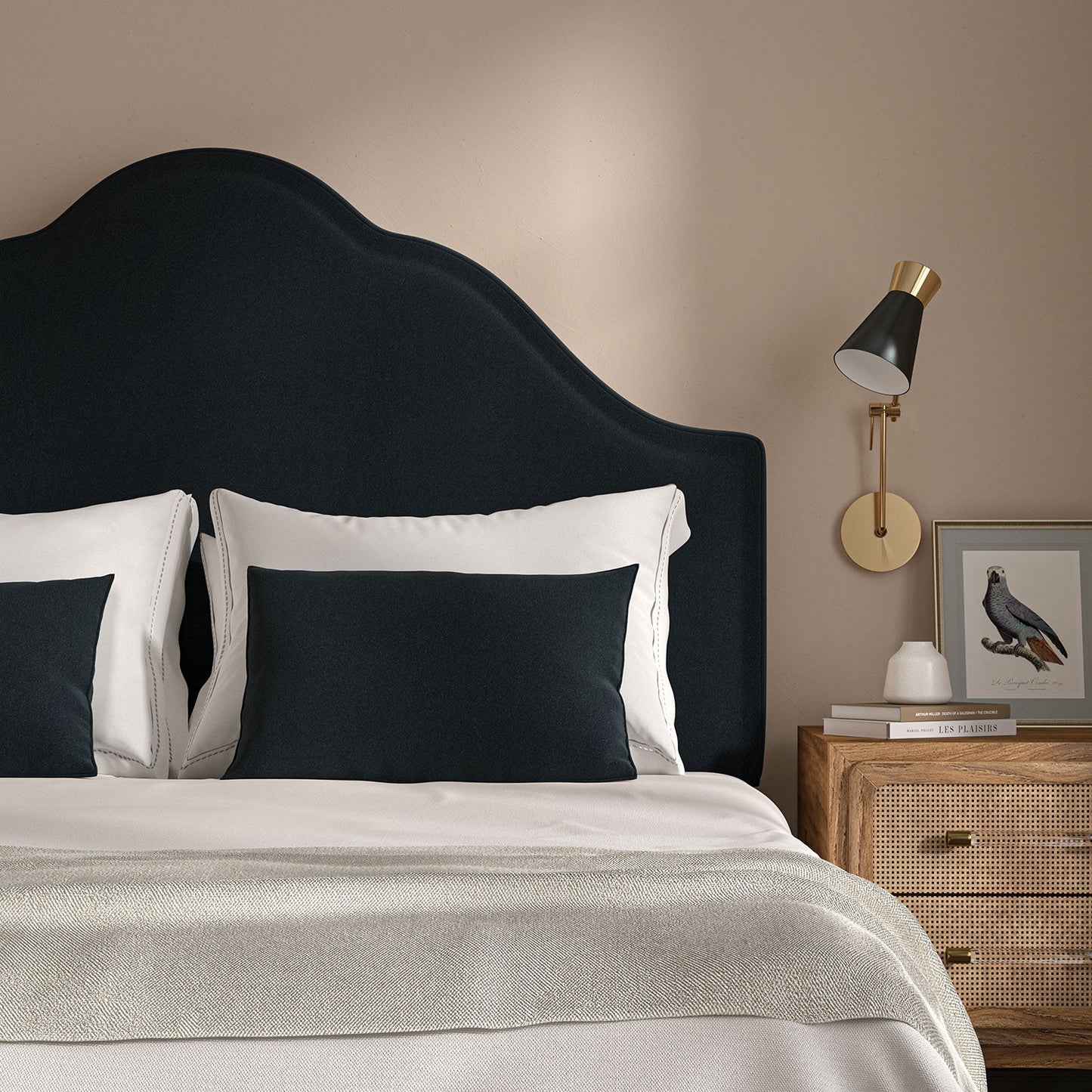 Linwood Romney Dark Navy FR Made to Measure Curtains