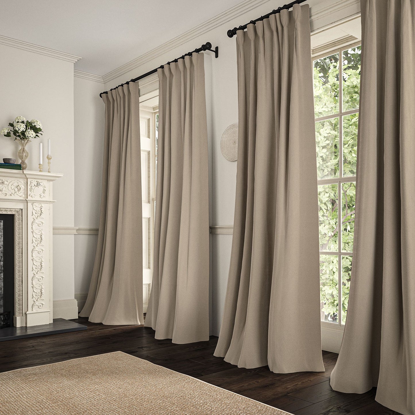 Linwood Romney Dove FR Made to Measure Curtains