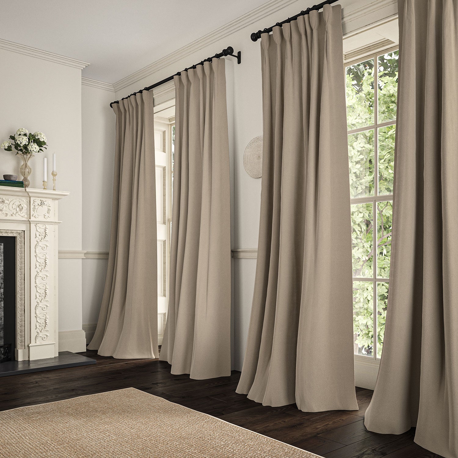 Linwood Romney Dove FR Made to Measure Curtains