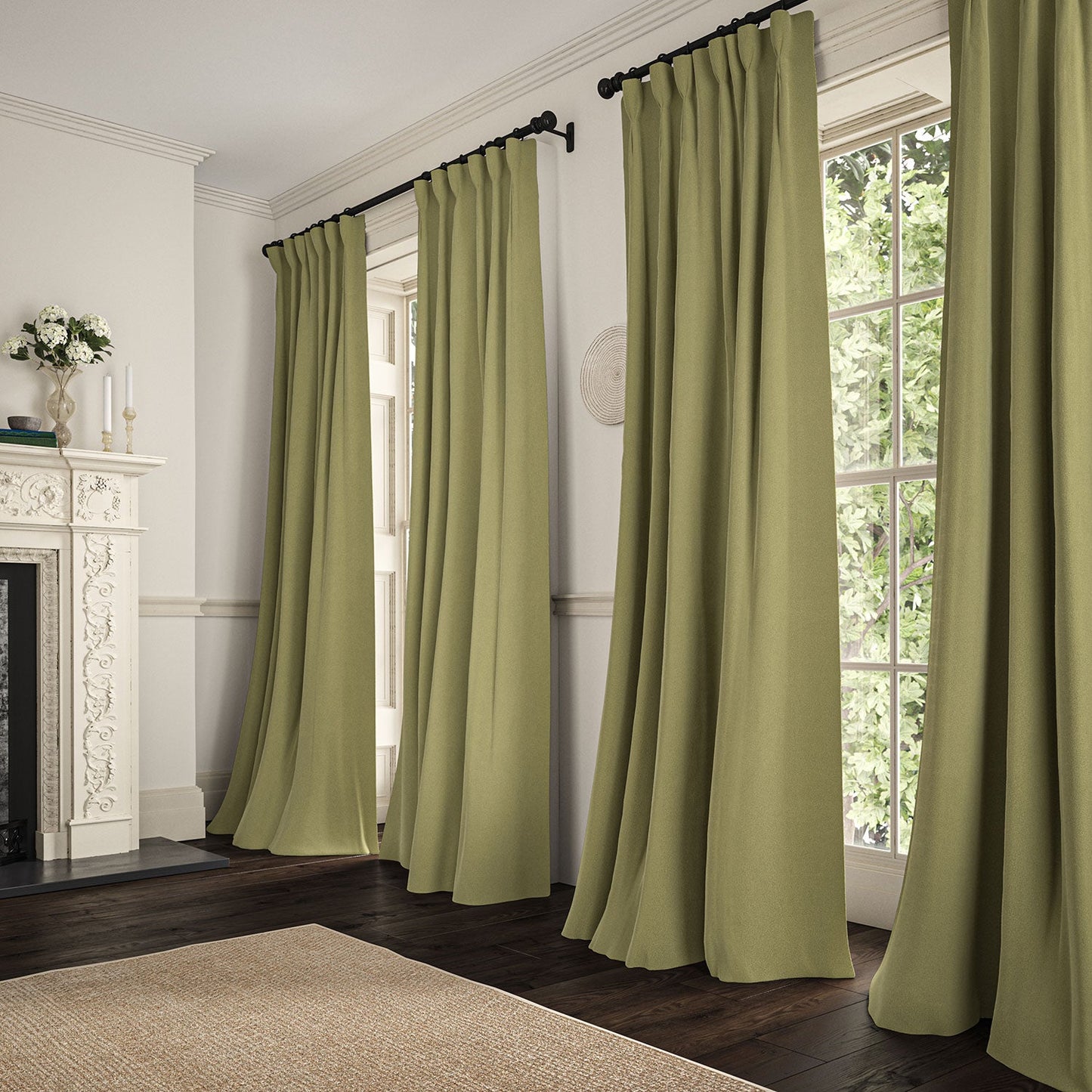 Linwood Romney Matcha FR Made to Measure Curtains
