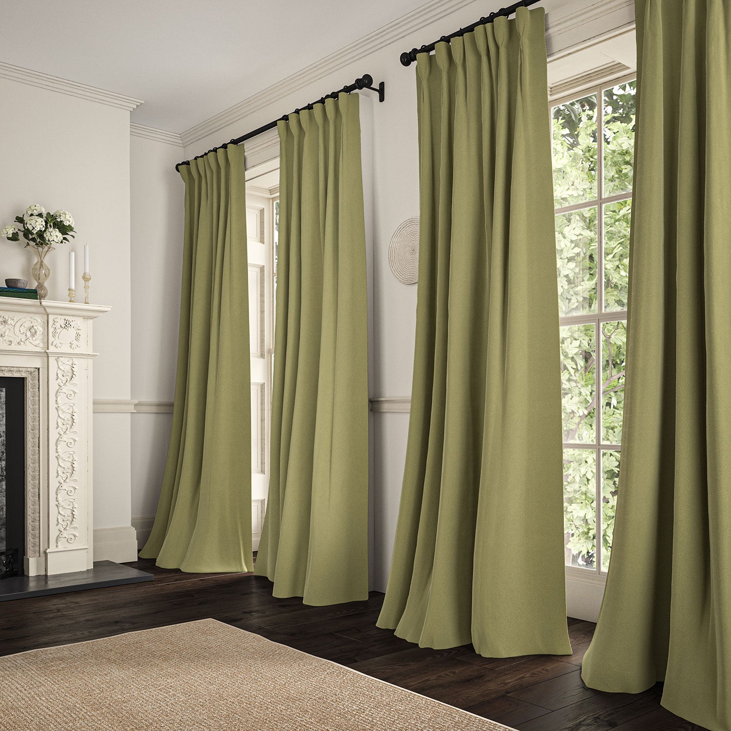 Linwood Romney Matcha FR Made to Measure Curtains