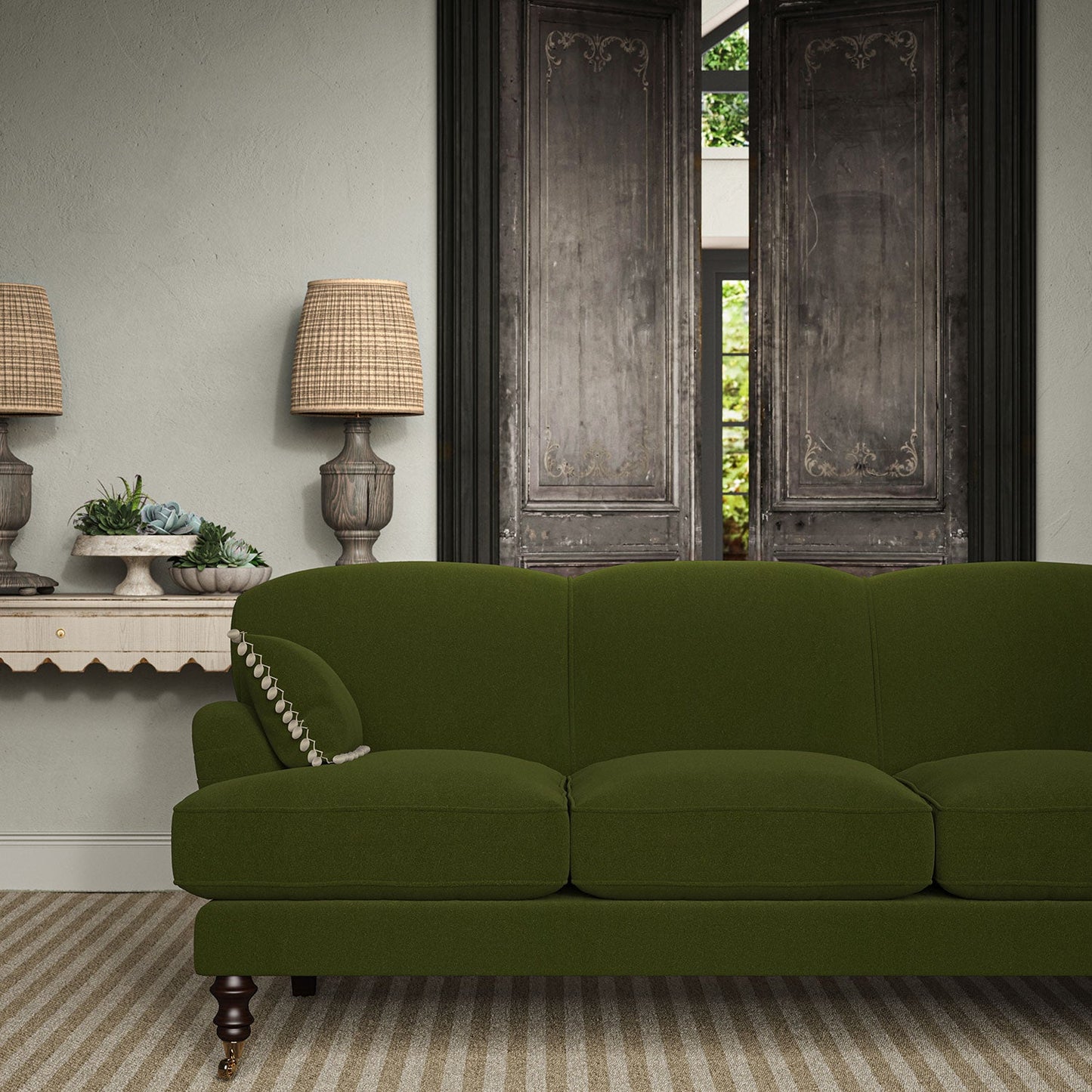 Linwood Romney Moss FR Made to Measure Curtains
