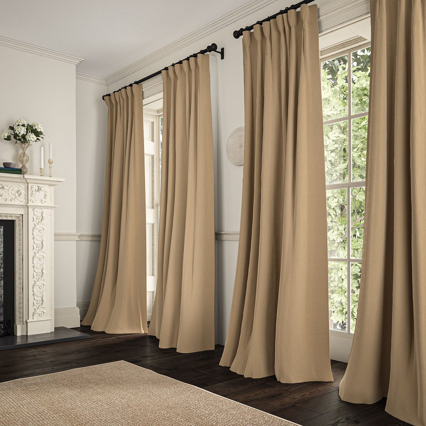Linwood Romney Oatmeal FR Made to Measure Curtains