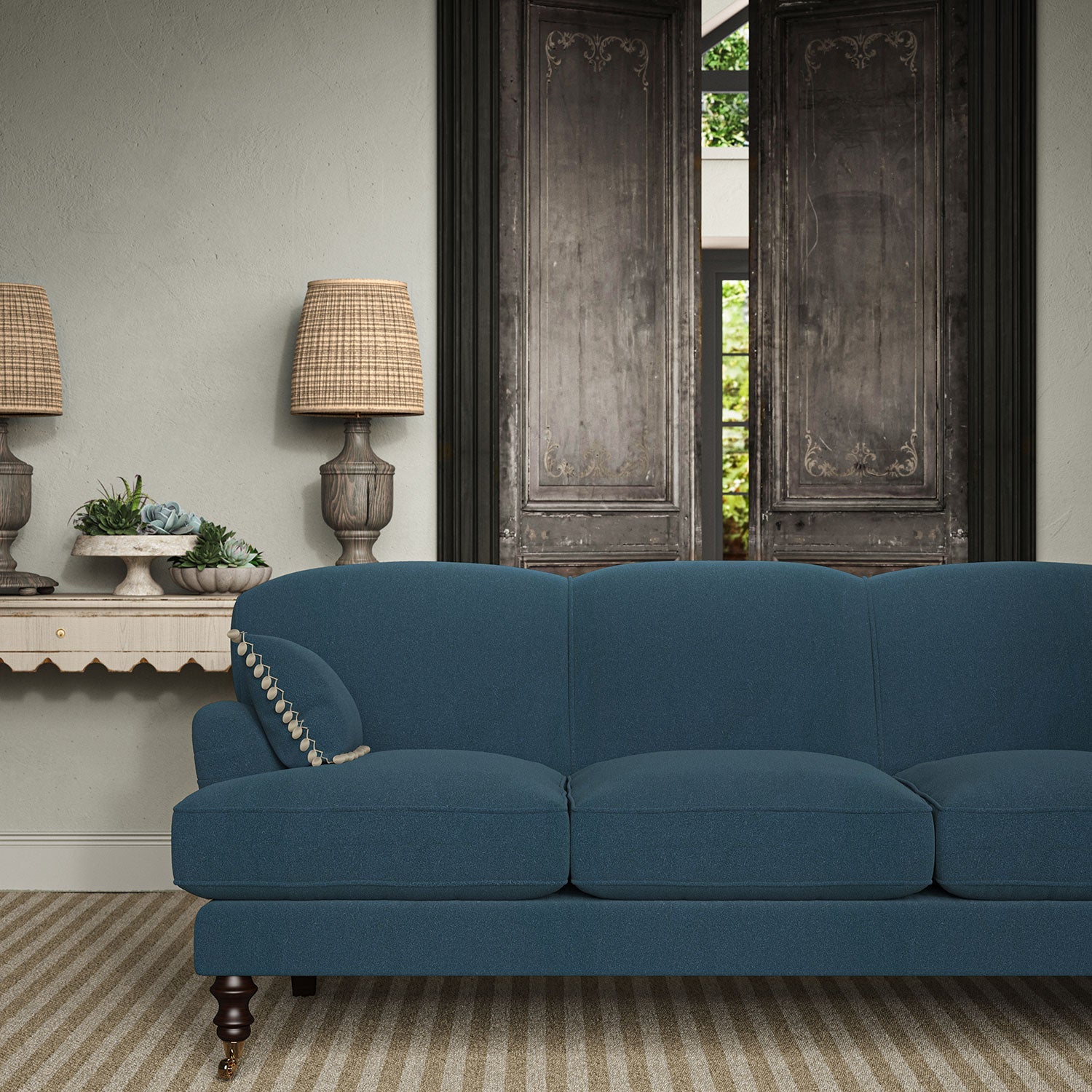 Linwood Romney Teal FR Made to Measure Curtains