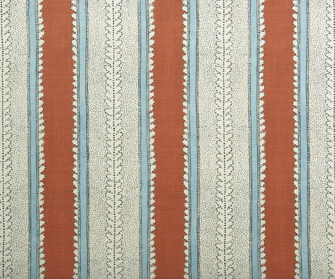 Rust - Dimity Stripe Linen by Linwood - fabric