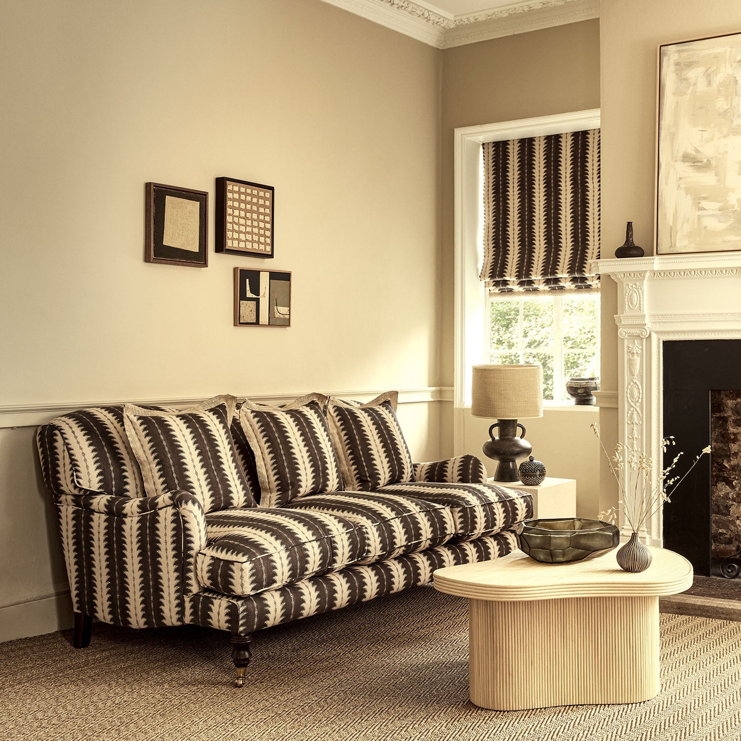 Linwood Ruched Soot FR Made to Measure Curtains