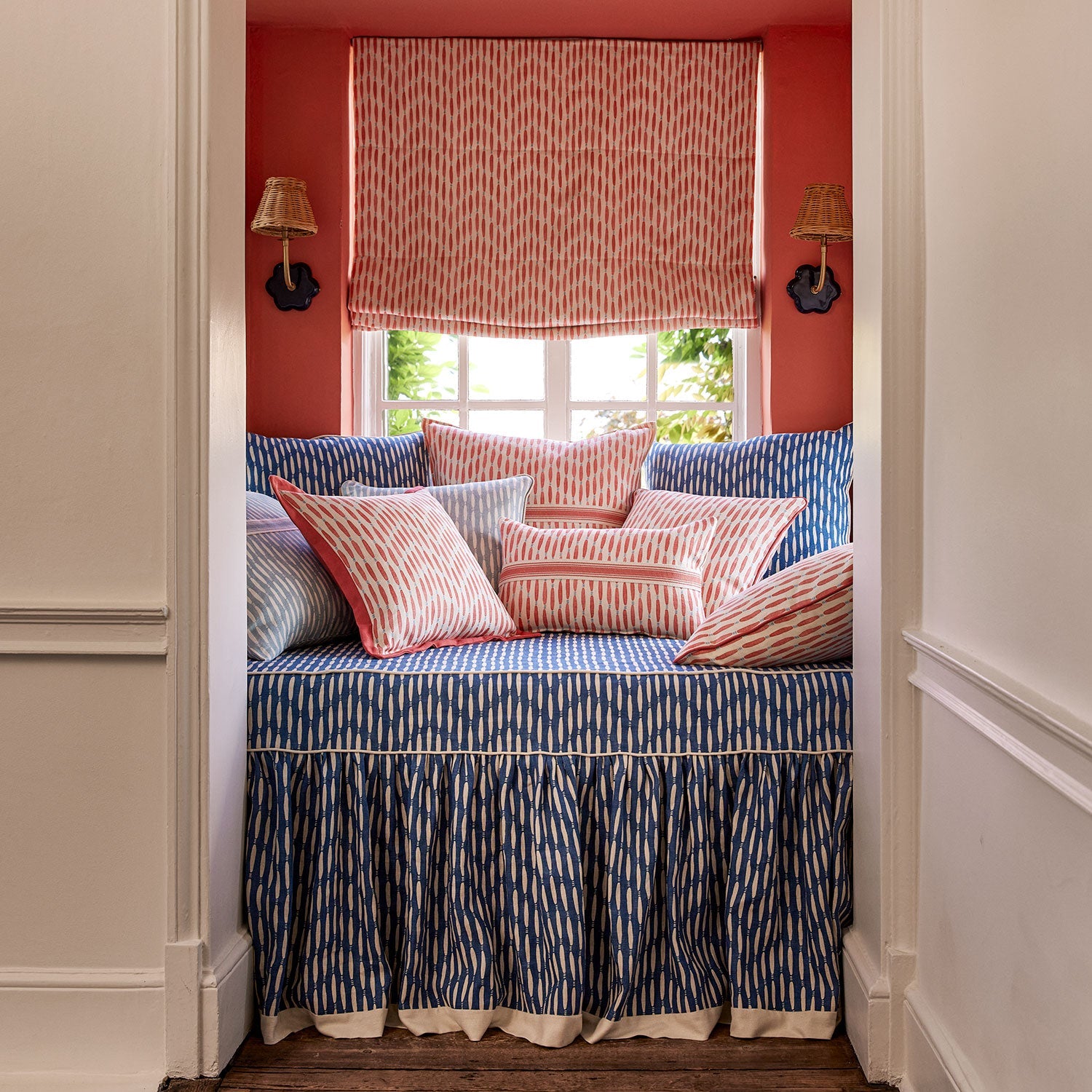 Linwood Smocked Coral FR Made to Measure Curtains