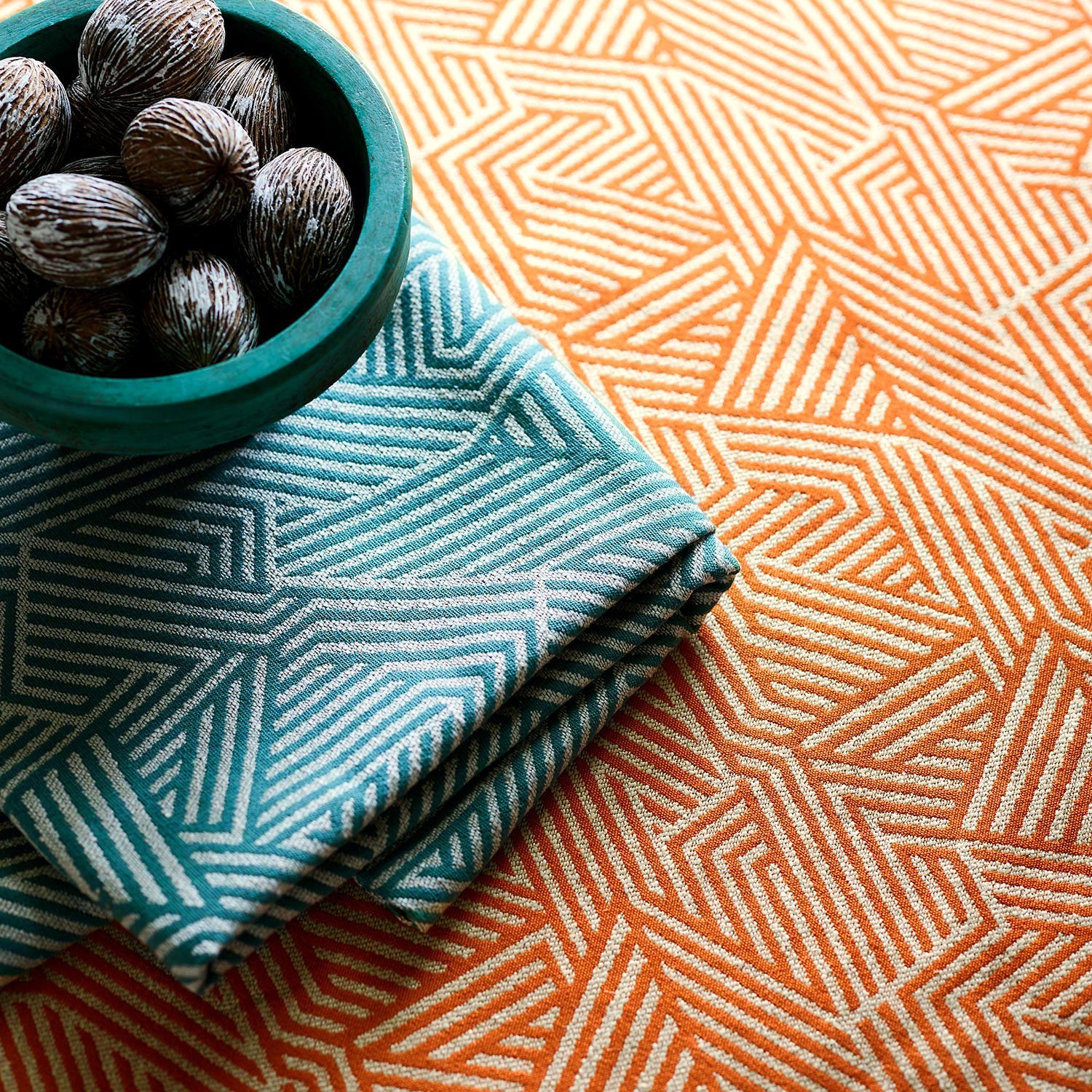 Linwood Sashay Tangerine Made to Measure Curtains