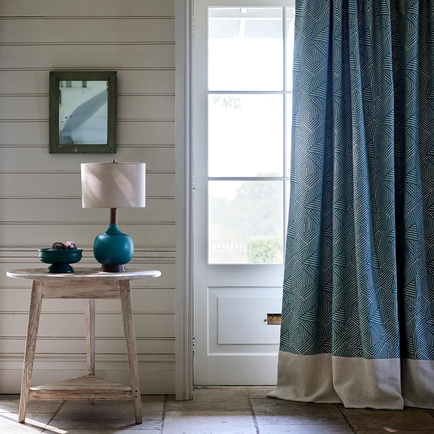 Linwood Sashay Teal Made to Measure Curtains