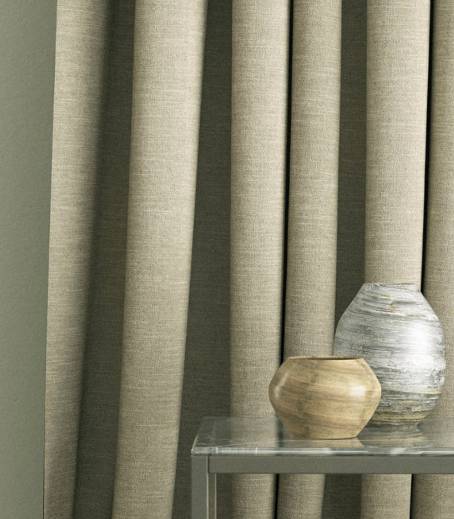 Shell - Luna by Linwood 100% Linen - Fabric, Curtains, Roman Blinds drape