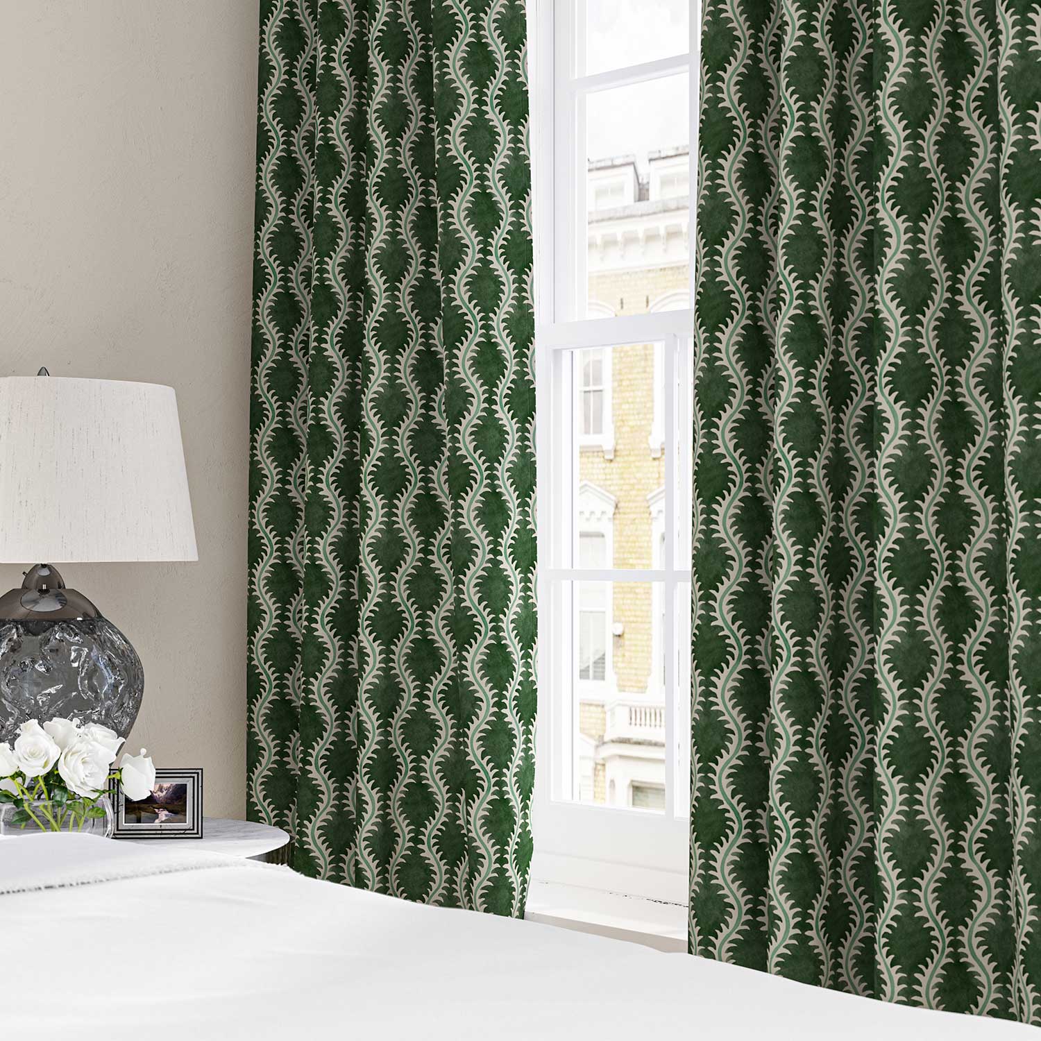 Linwood Helter Skelter Moss Made to Measure Curtains