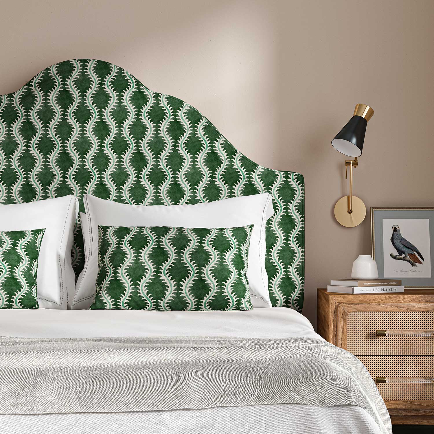 Linwood Helter Skelter Moss Linen FR Made to Measure Curtains