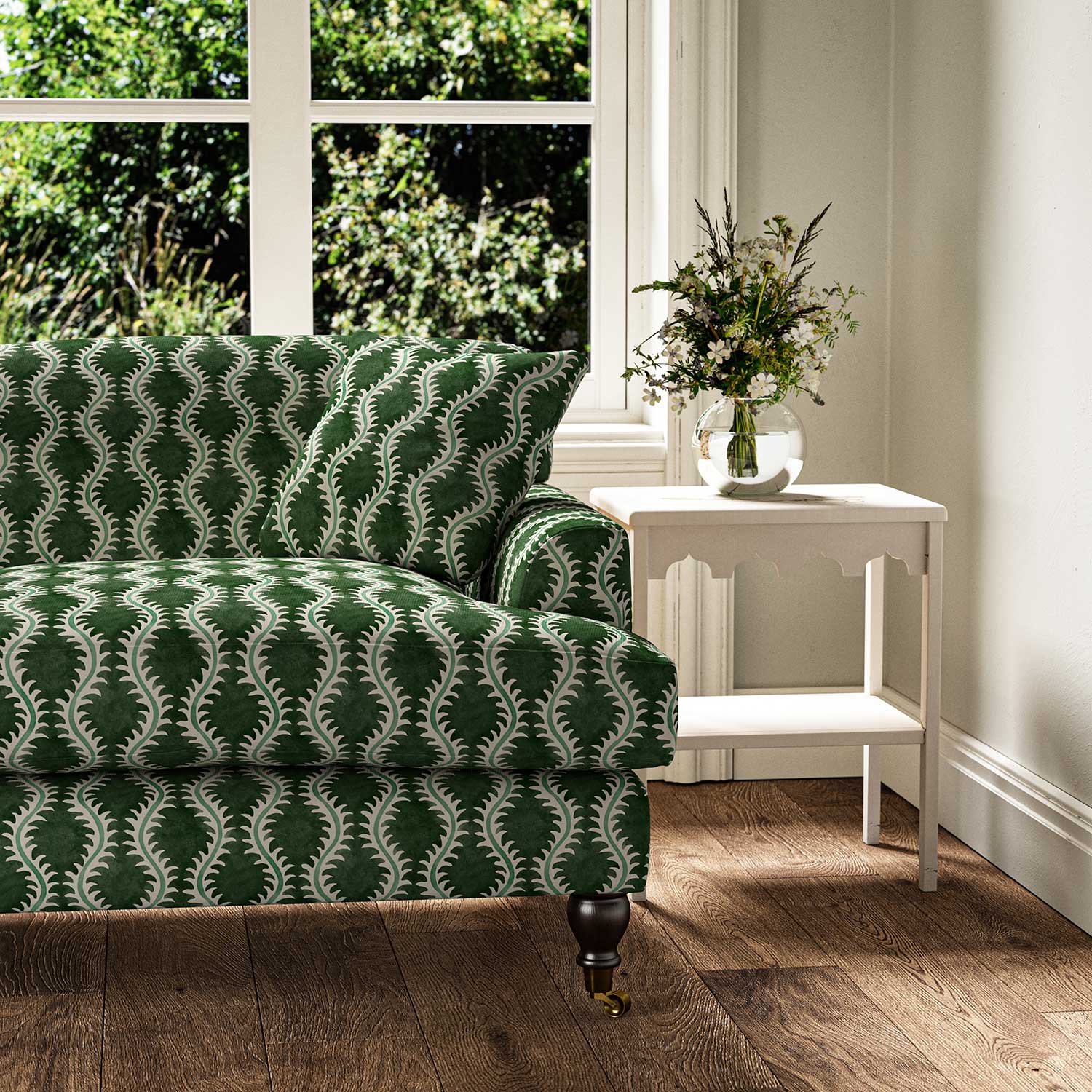 Linwood Helter Skelter Moss Linen FR Made to Measure Curtains