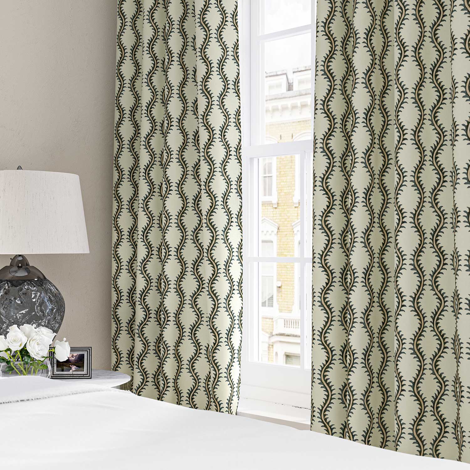 Linwood Helter Skelter Nile Linen FR Made to Measure Curtains