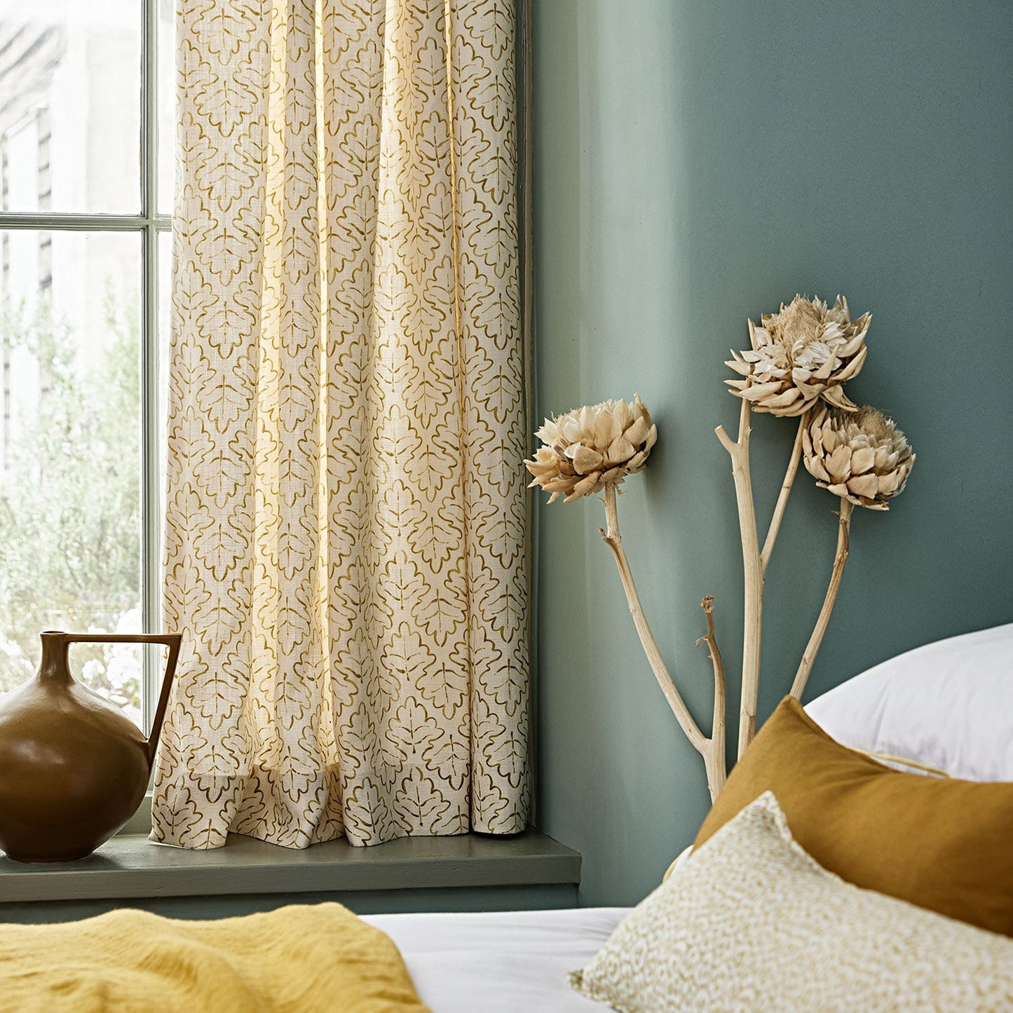 Linwood Maze Ochre FR Made to Measure Curtains