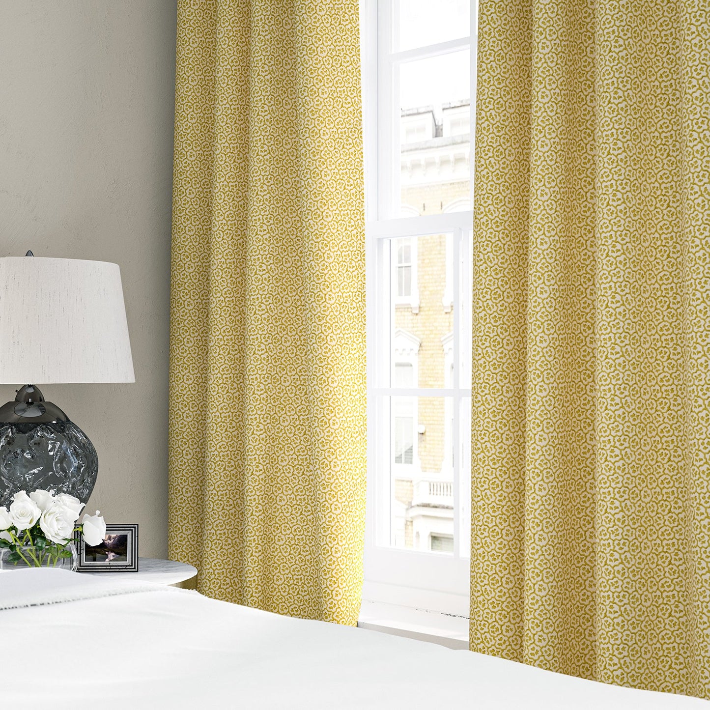 Linwood Hopscotch Mustard Made to Measure Curtains