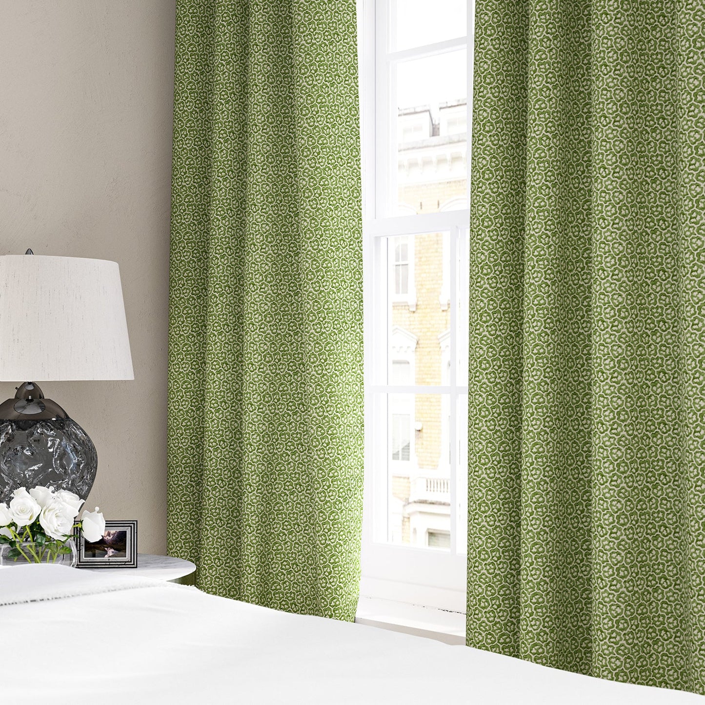 Linwood Hopscotch Gooseberry Green Made to Measure Curtains