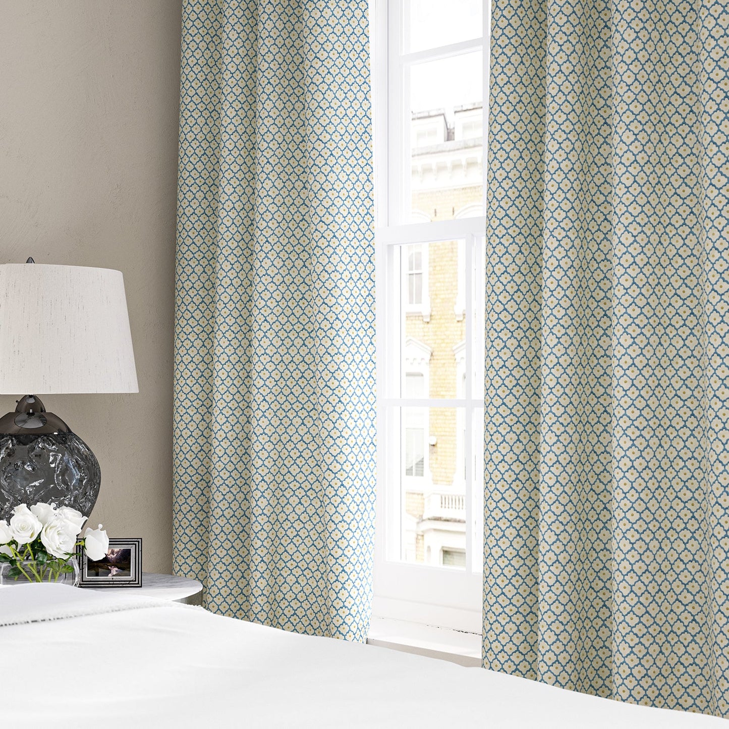 Linwood Buttons Lapis FR Made to Measure Curtains
