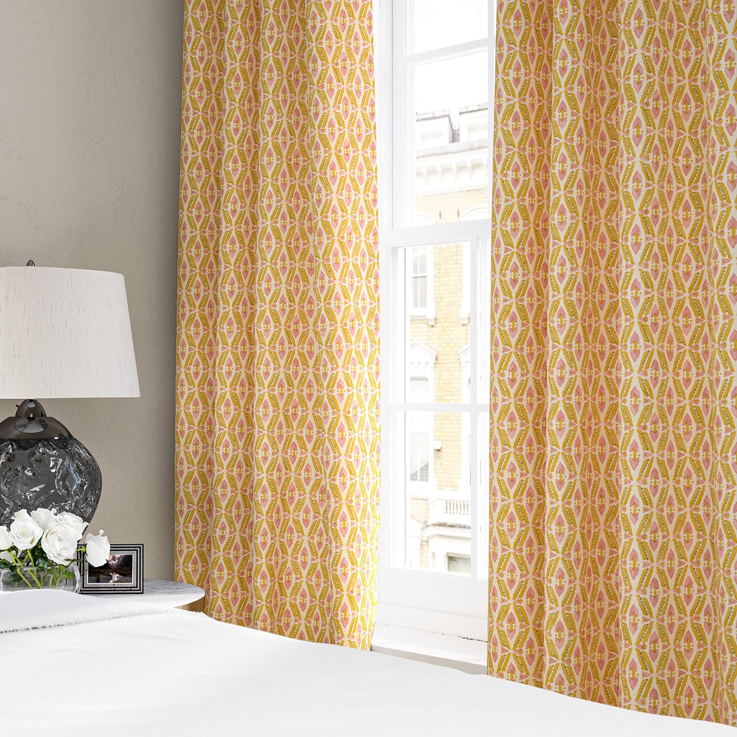 Linwood Leap Frog Battenburg Made to Measure Curtains