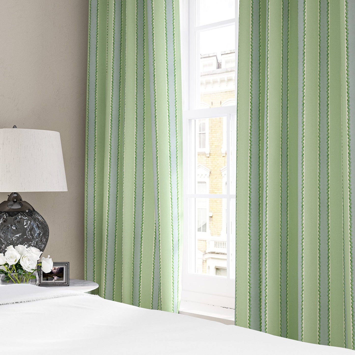 Linwood Croquet Peppermint Made to Measure Curtains