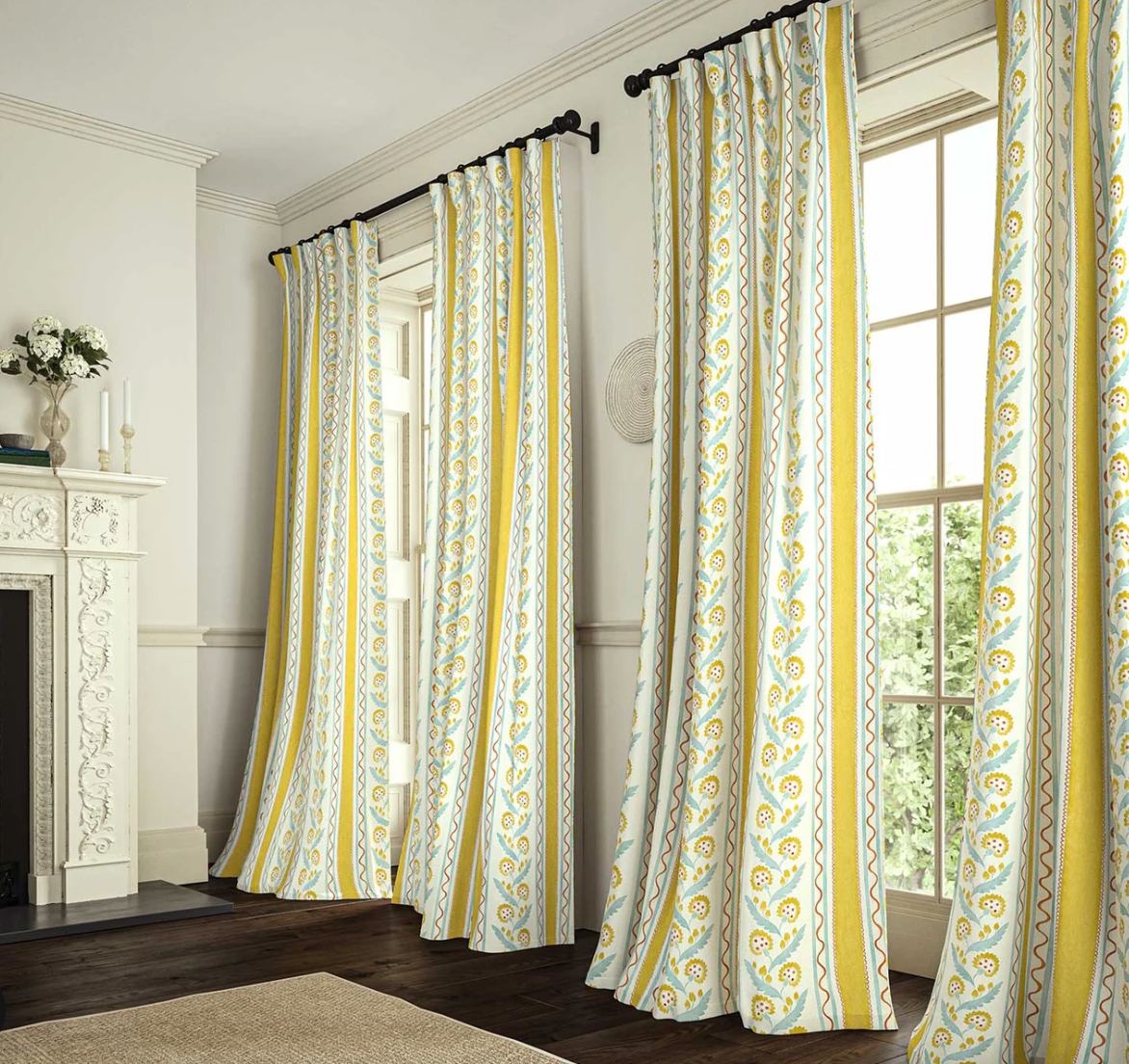 St. Clements - Polly Stripe, Flori Collection by Linwood curtains