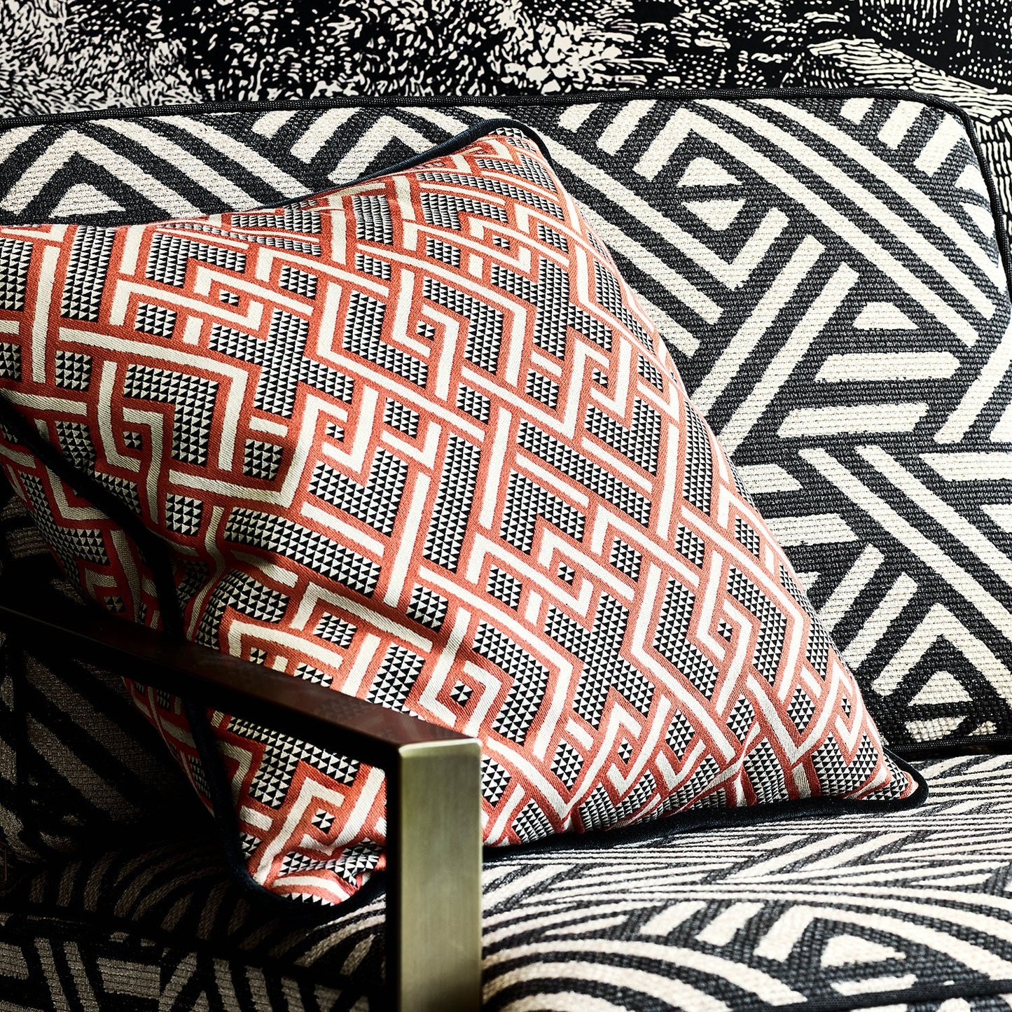 Linwood Pagoda Tomato Made to Measure Curtains