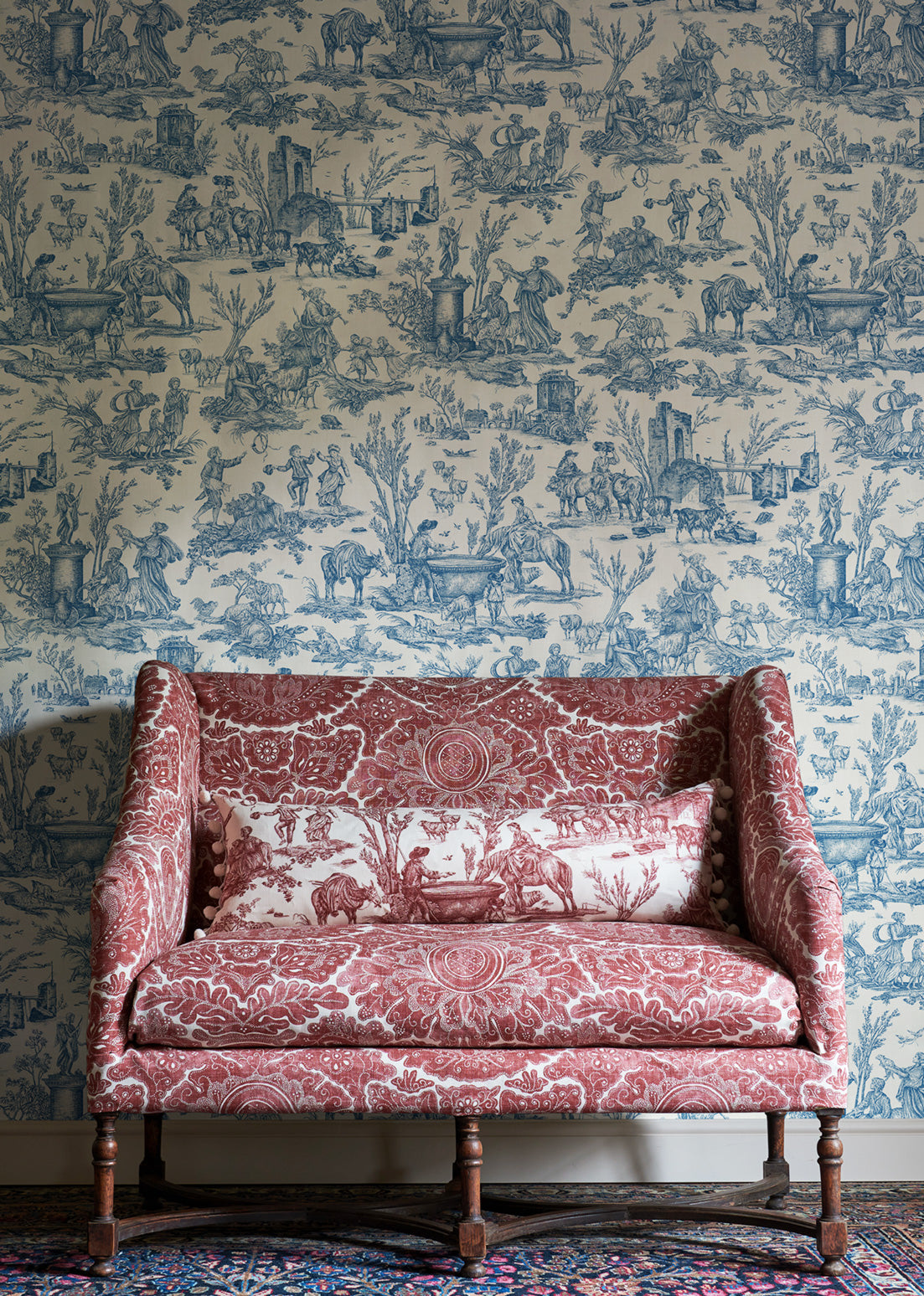 Lewis & Wood Toile Baptiste Ciel Made to Measure Curtains – lifestyle photograph