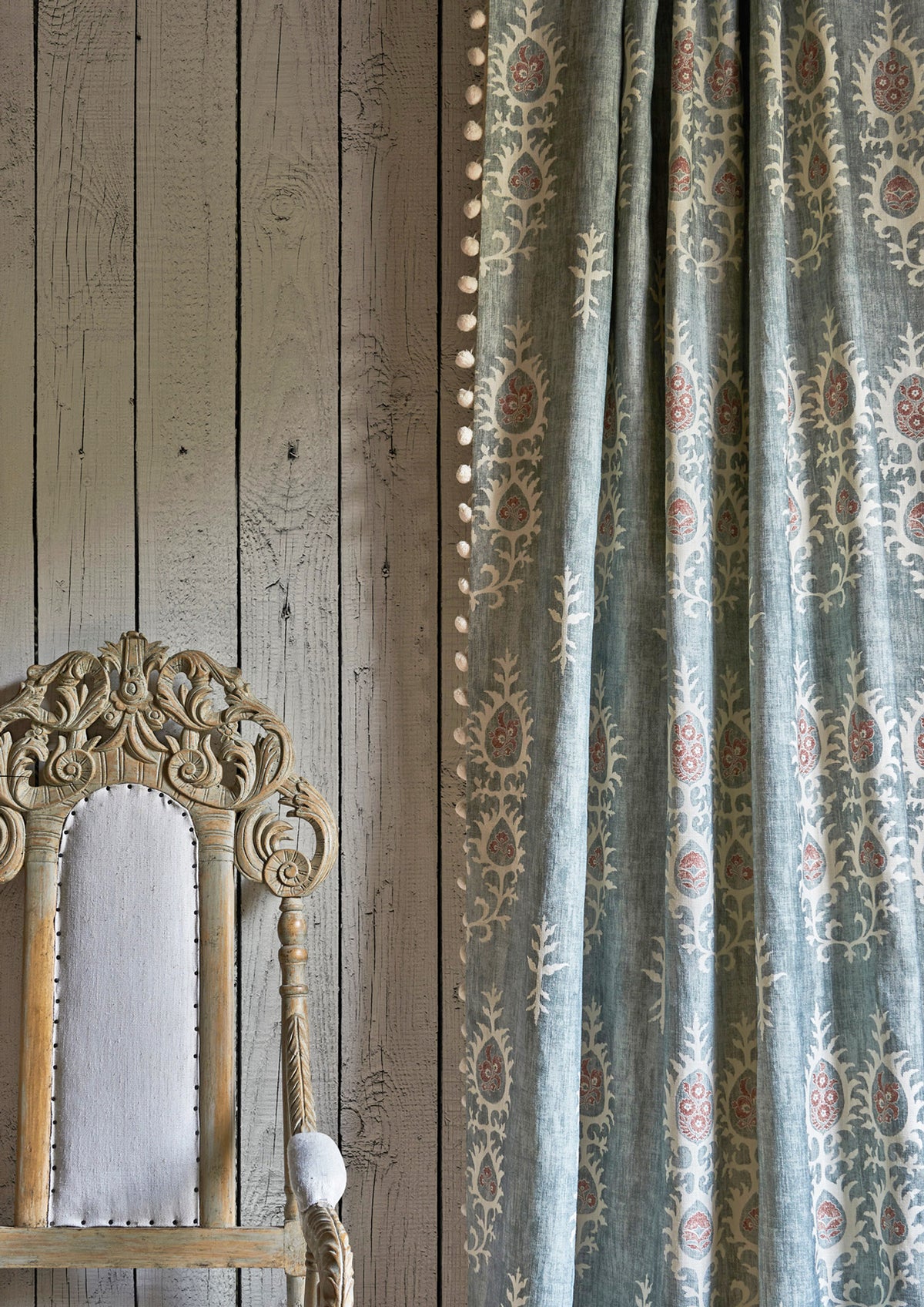 Lewis & Wood Tribal Monsoon Blue Made to Measure Roman Blinds – lifestyle photograph