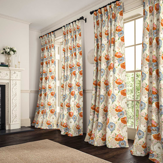 Tangerine - Joni, Flori Collection by Linwood - Curtains Cooshy