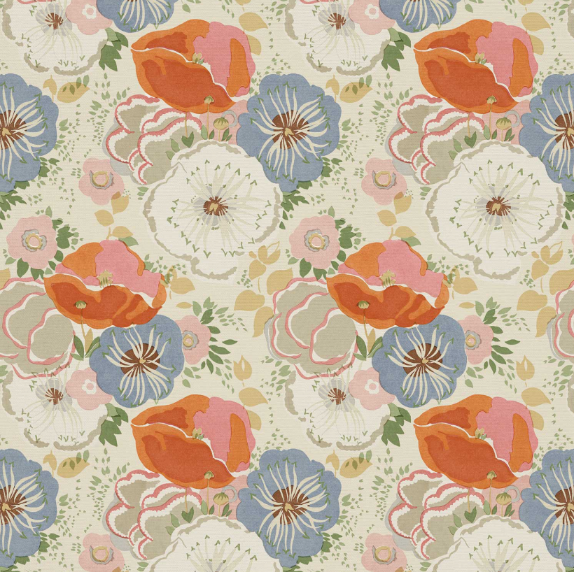 Tangerine - Joni, Flori Collection by Linwood - fabric 