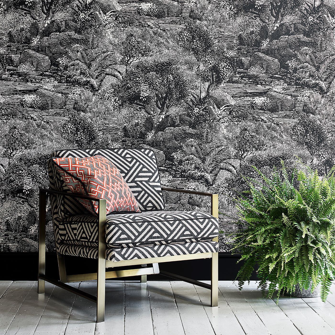 Linwood Pampas Charcoal FR Made to Measure Curtains