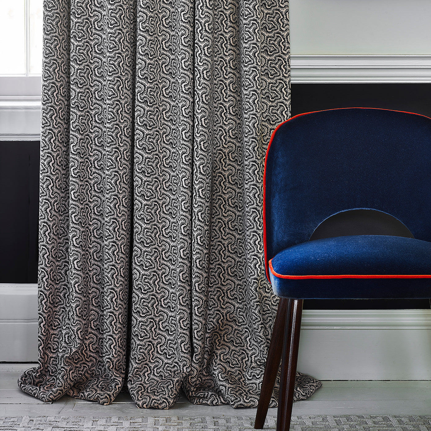 Linwood Polka Midnight Made to Measure Curtains