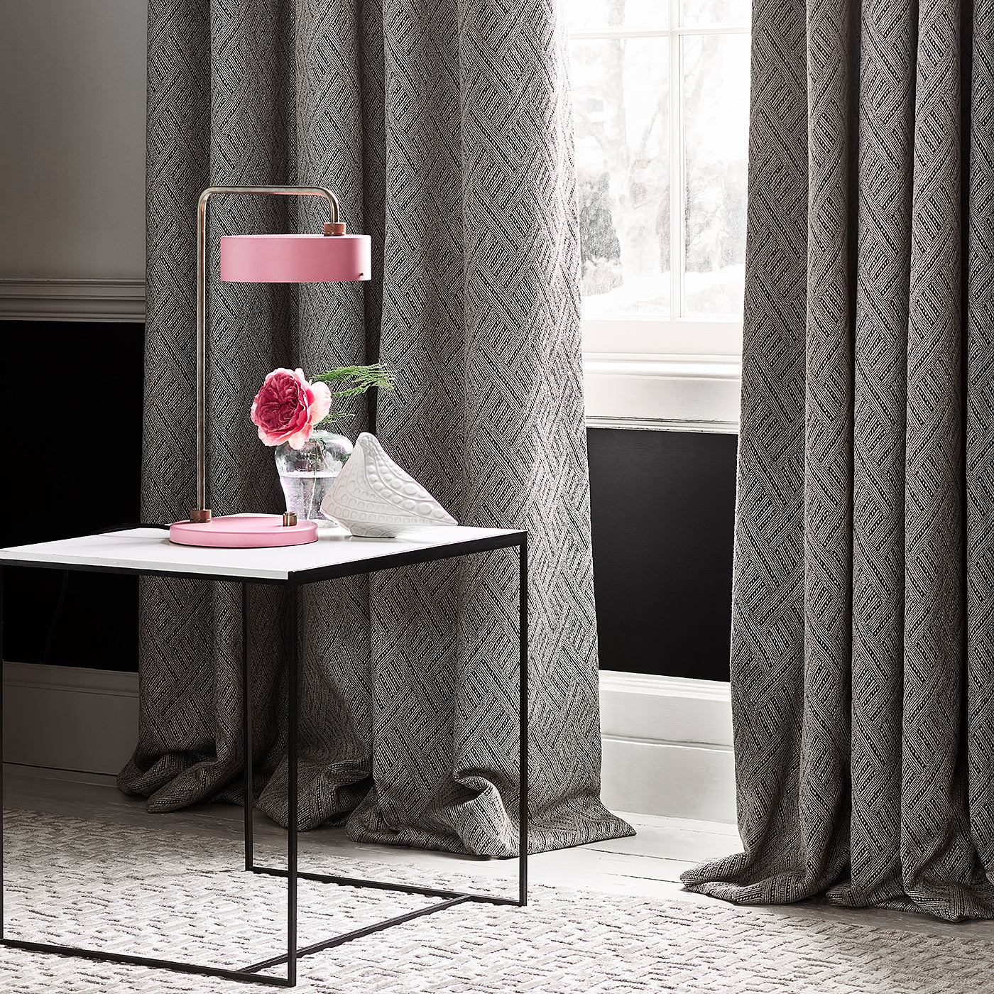 Linwood Rumba Coal FR Made to Measure Curtains