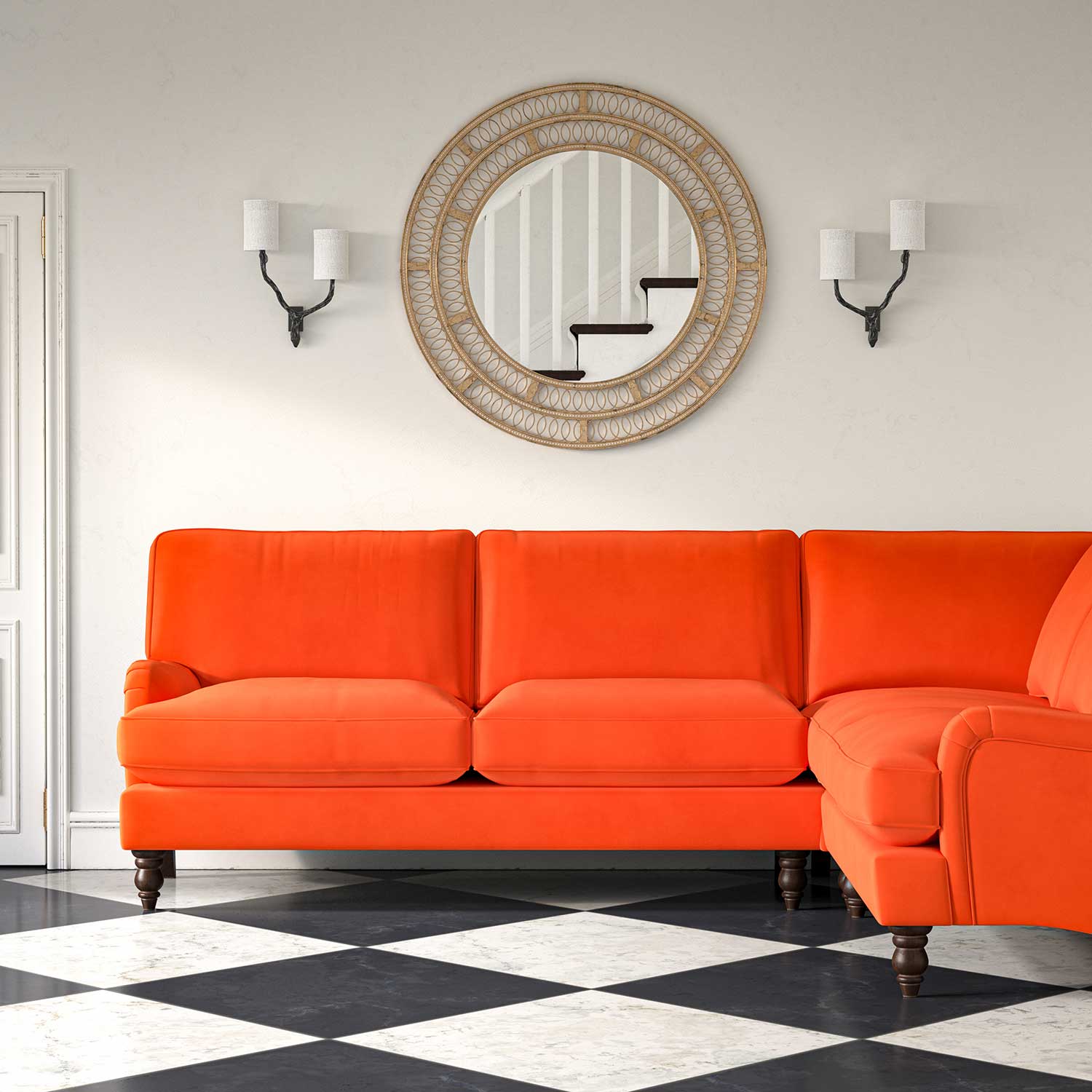 Linwood Tango Velvet Tangerine FR Made to Measure Curtains